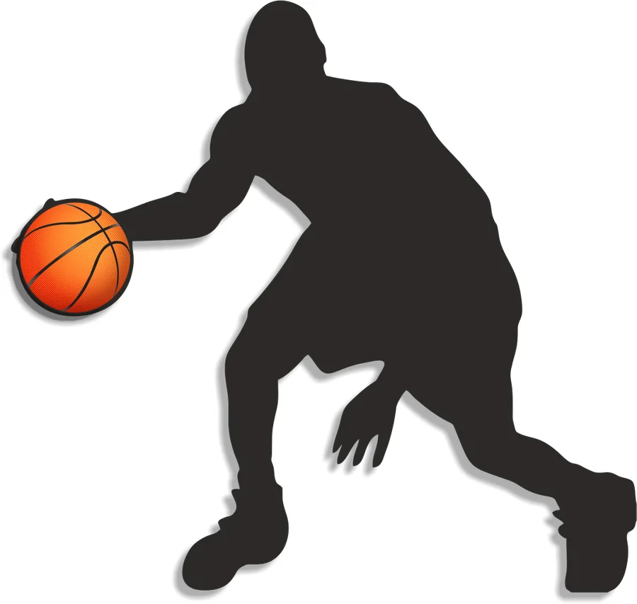 Silueta - Basketbalista s loptou - 5