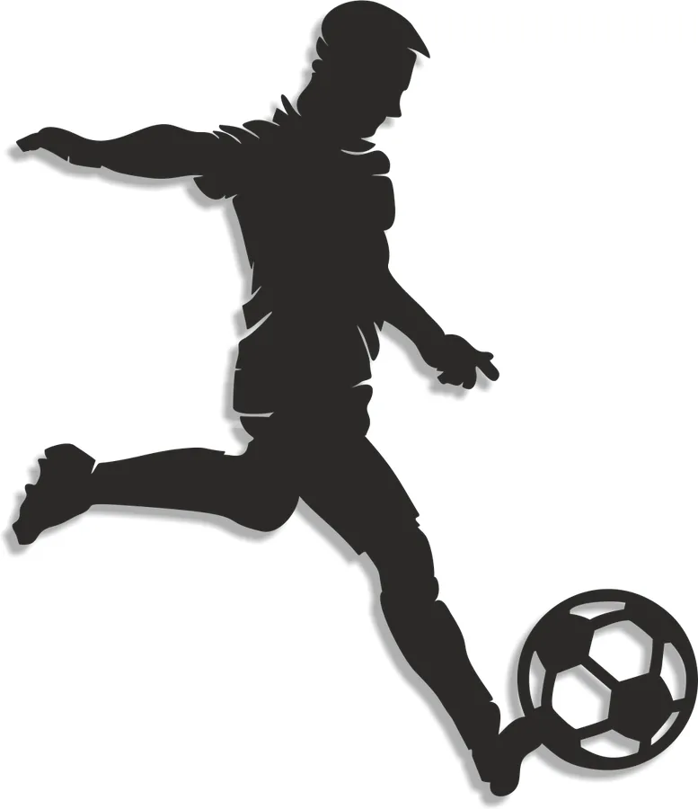 Silueta - Futbalista s loptou - 2