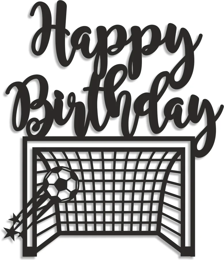 Silueta - Happy Birthday + Futbalová bránka - 1