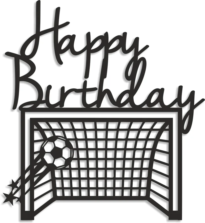 Silueta - Happy Birthday + Futbalová bránka - 2