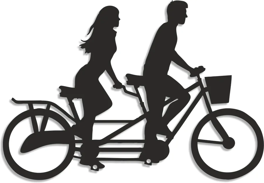 Silueta - Dvojica na bicykli - 2